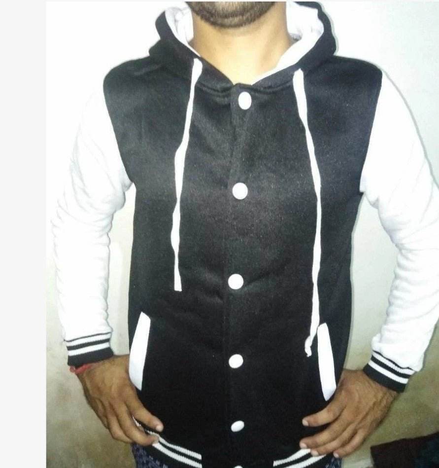 Men Cut And Sew Panel Hooded Jacket (White) - styleflea