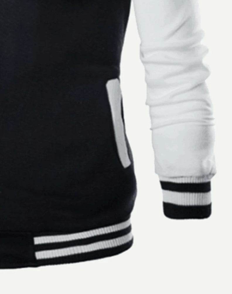 Men Cut And Sew Panel Jacket - Black - styleflea