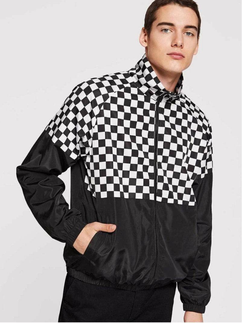 Men Cut-and-sew Raglan Sleeve Windbreaker Jacket - styleflea