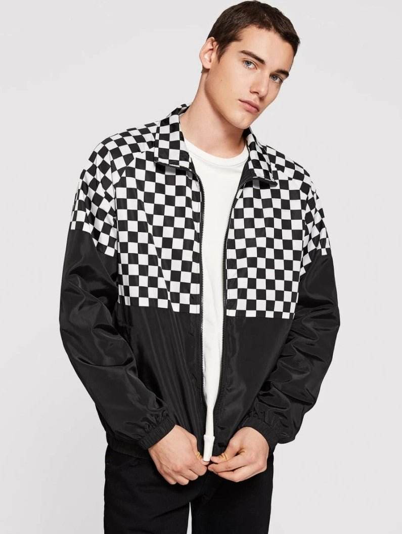 Men Cut-and-sew Raglan Sleeve Windbreaker Jacket - styleflea