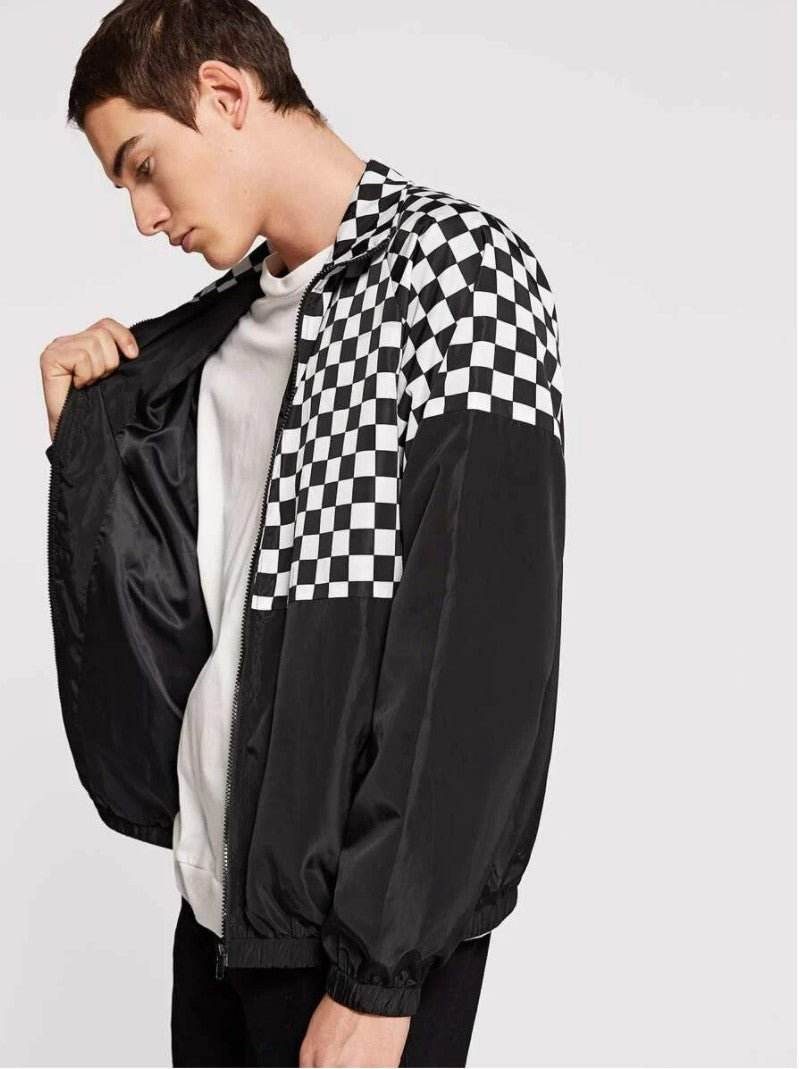 Men Cut-and-sew Raglan Sleeve Windbreaker Jacket - styleflea