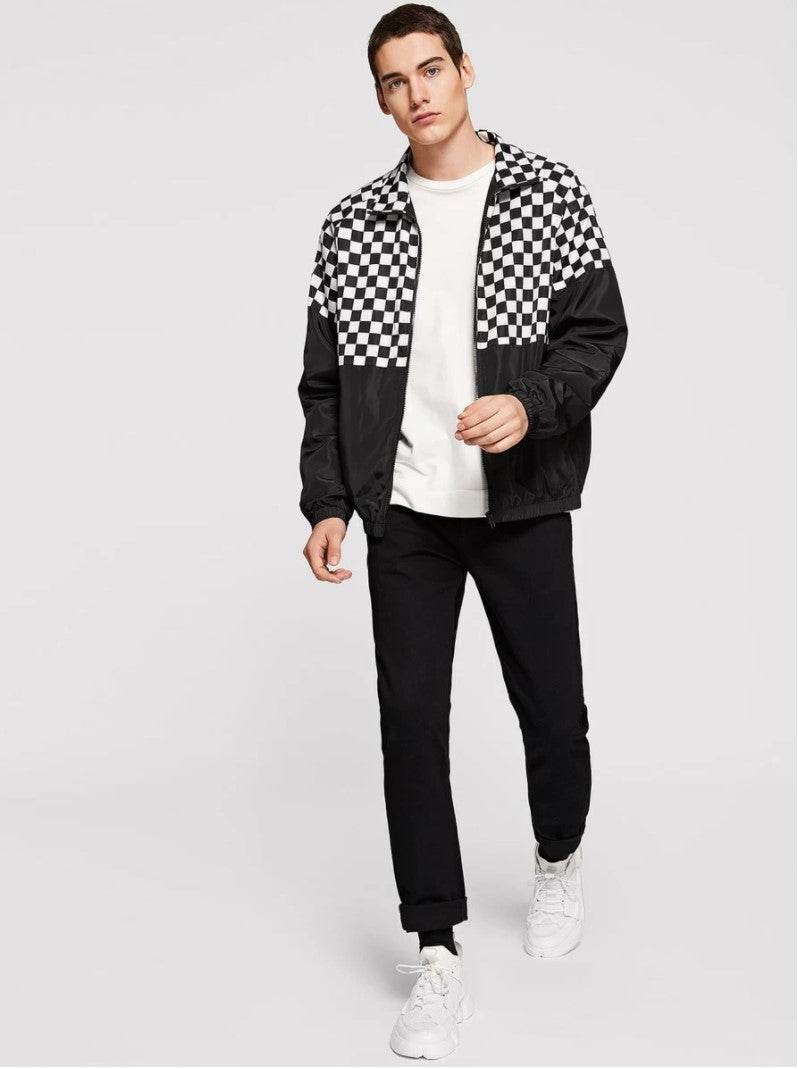Men Cut-and-sew Raglan Sleeve Windbreaker Jacket - styleflea