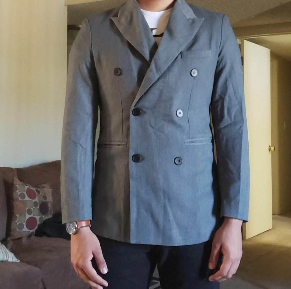 Men Double Breasted Blazer - styleflea