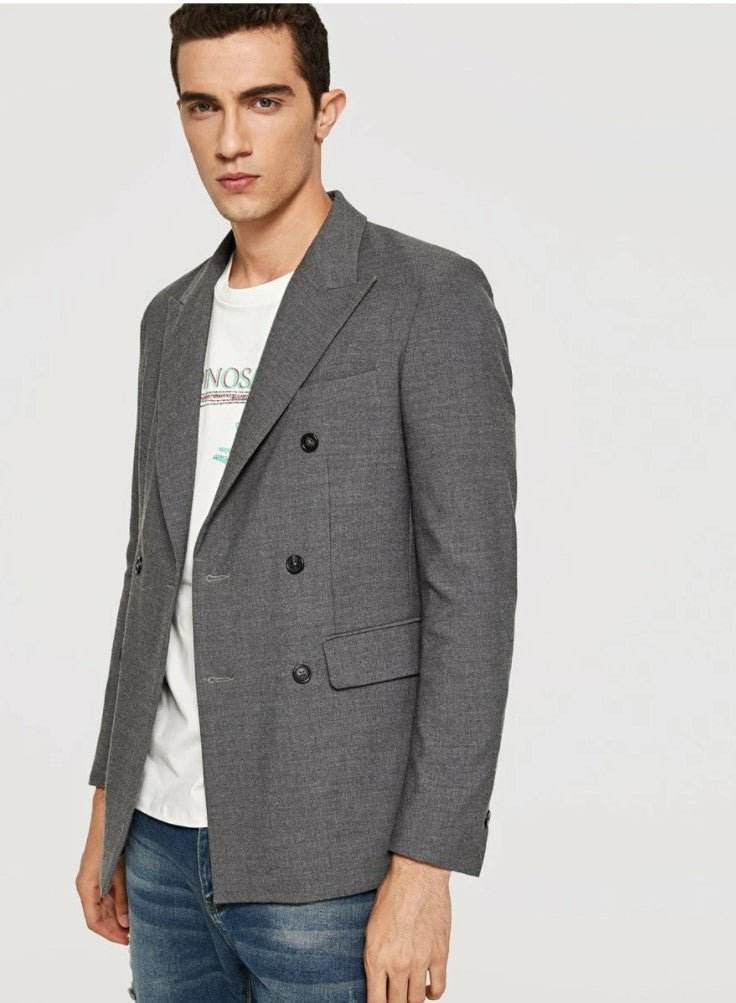 Men Double Breasted Blazer - styleflea