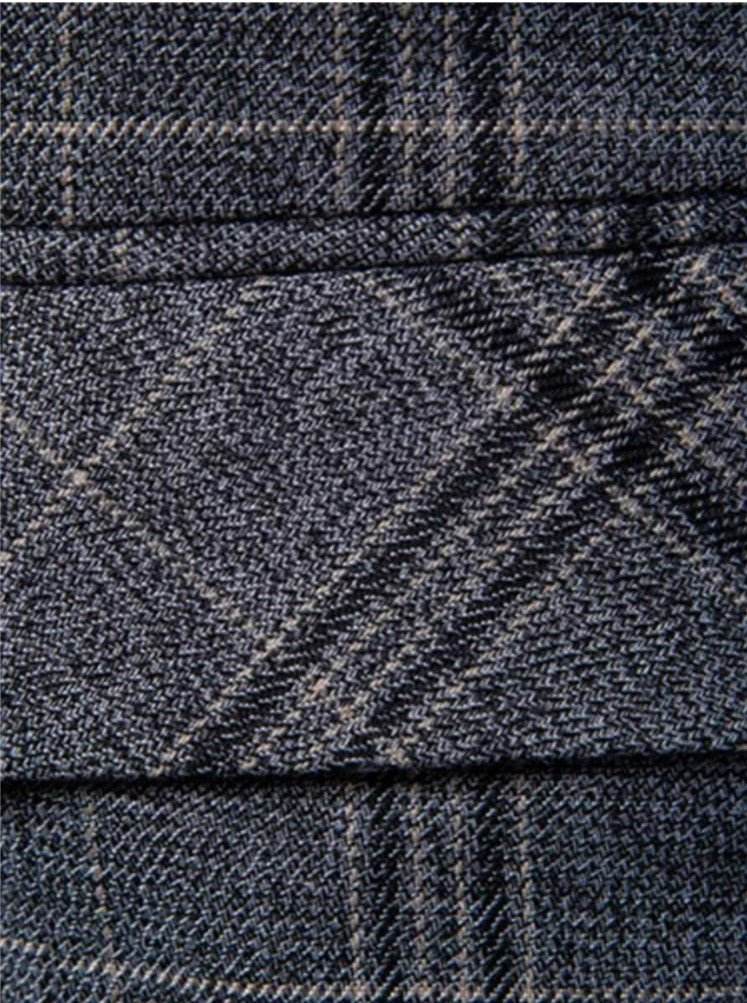 Men Double Breasted Plaid Waistcoat (ONLY VEST/NO SHIRT & TIE) - styleflea