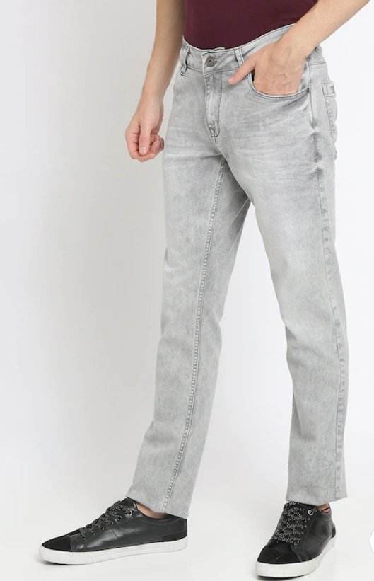 Men Grey Slim Fit Mid-Rise Clean Look Stretchable Jeans - styleflea