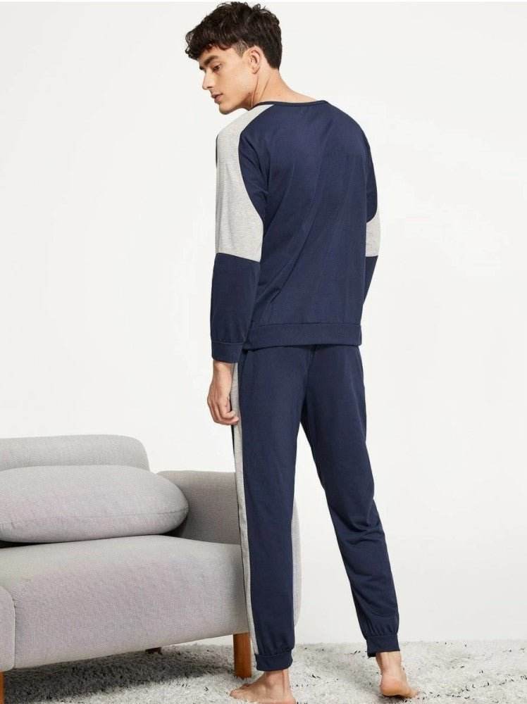 Men Letter Print Pajama Set - styleflea