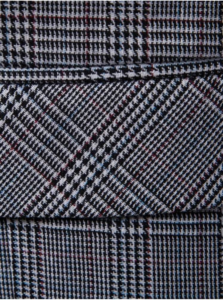 Men Plaid Double Breasted Pointed Darker Grey (ONLY VEST/NO SHIRT & TIE ) - styleflea
