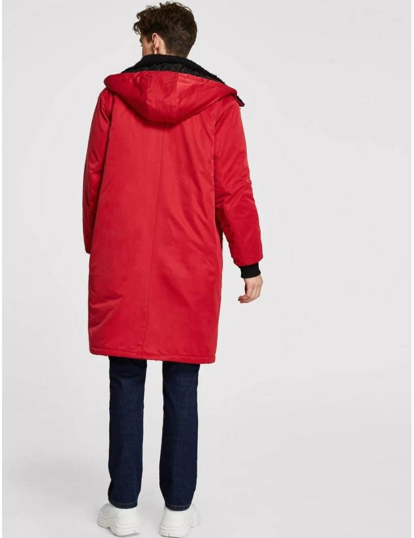 Men Pocket Front Hooded Parka Coat - styleflea