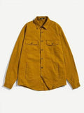 Men Pocket Front Solid Jacket - styleflea