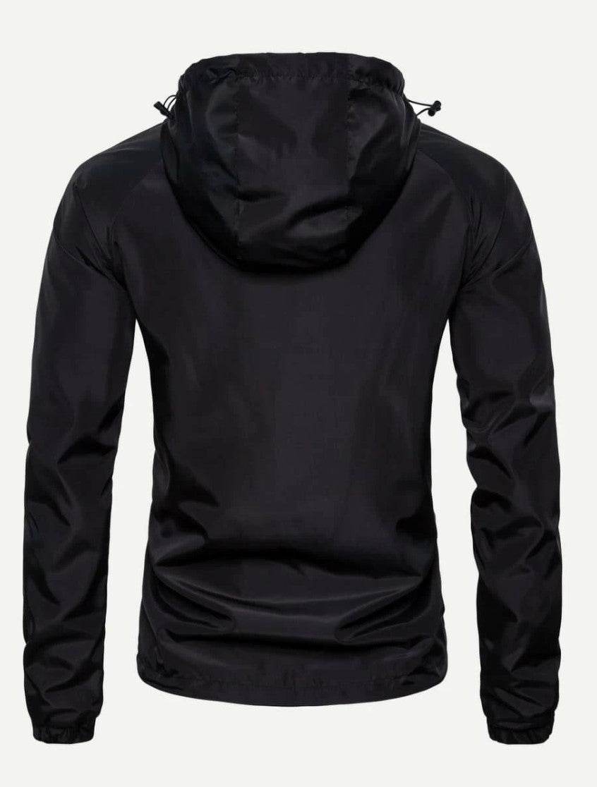 Men Solid Quarter Zip Hooded Anorak Jacket - styleflea