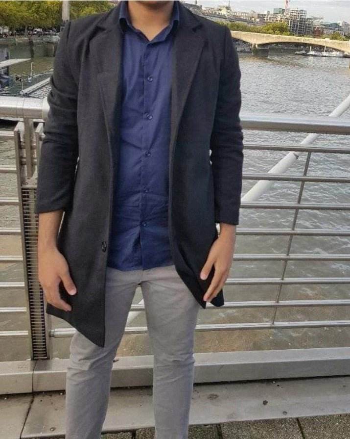 Men Solid Single Breasted Tweed Coat - styleflea