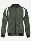 Men Striped Bomber Jacket - styleflea