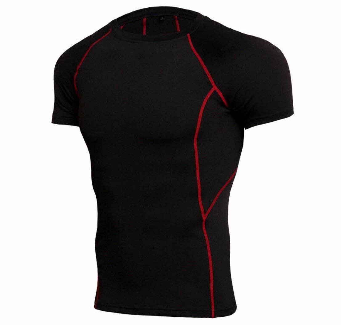 Men Workout Gym T-shirts High Elastic Quick Dry Running Set - styleflea