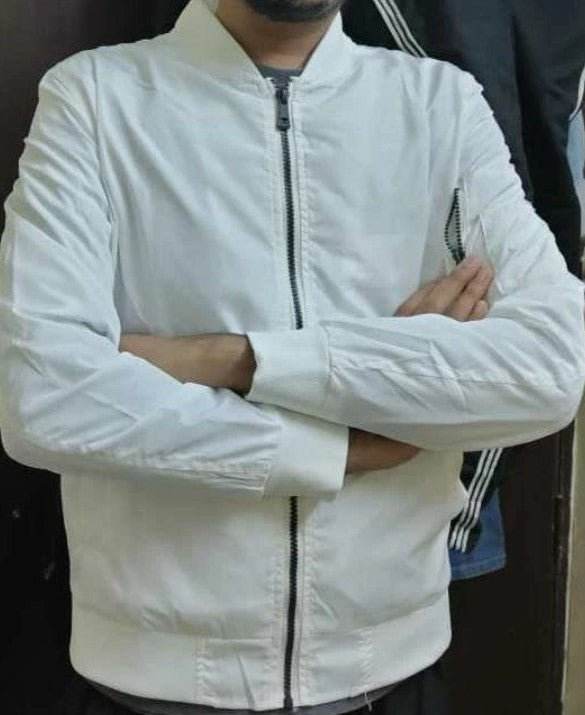 Men Zip Decoration Plain Jacket - styleflea