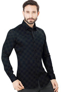 Men's Black Printed Cotton Shirt - styleflea