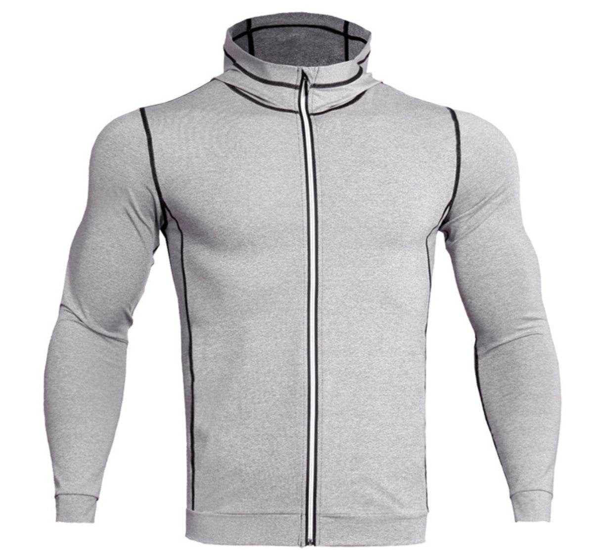 Men’s Hooded High-Neck Zip-Front Jacket - styleflea