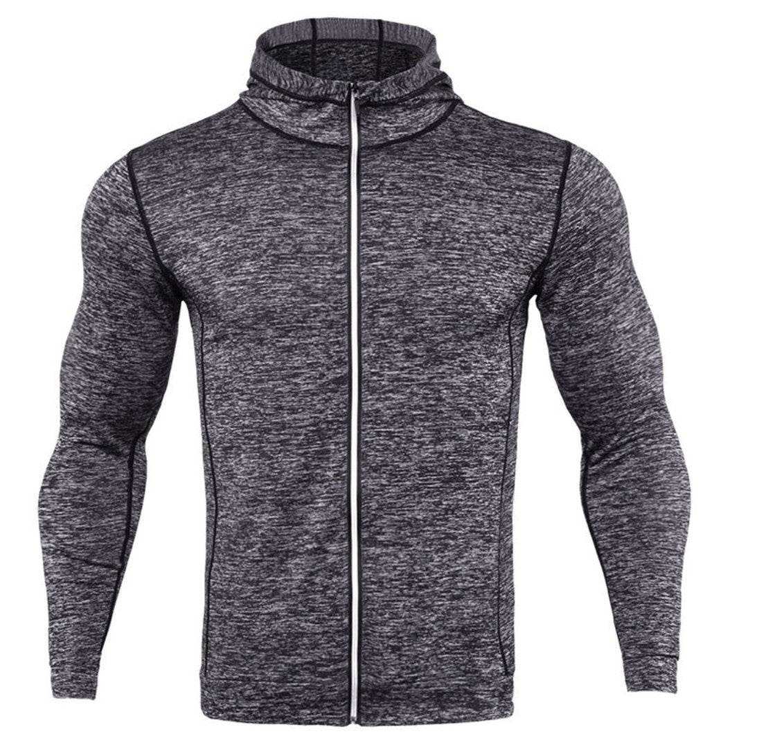 Men’s Hooded High-Neck Zip-Front Jacket - styleflea