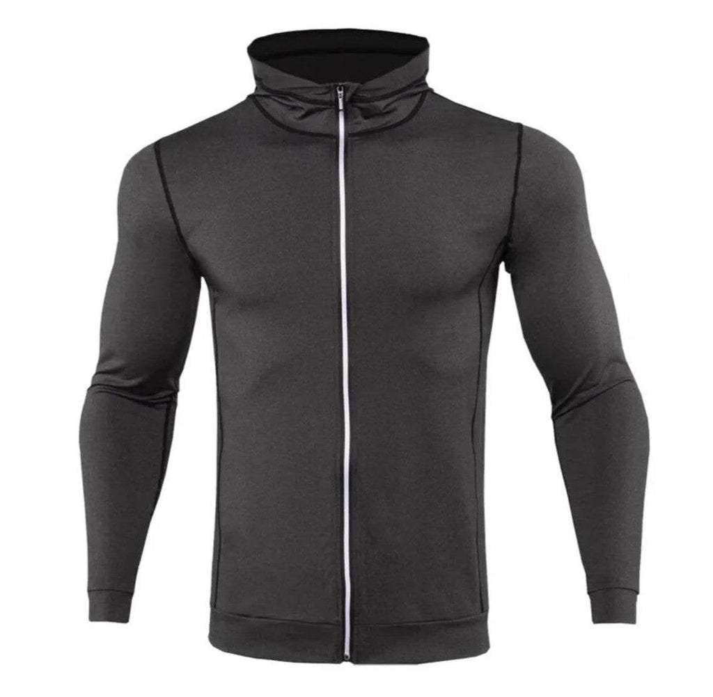 Men’s Hooded High-Neck Zip-Front Jacket - styleflea