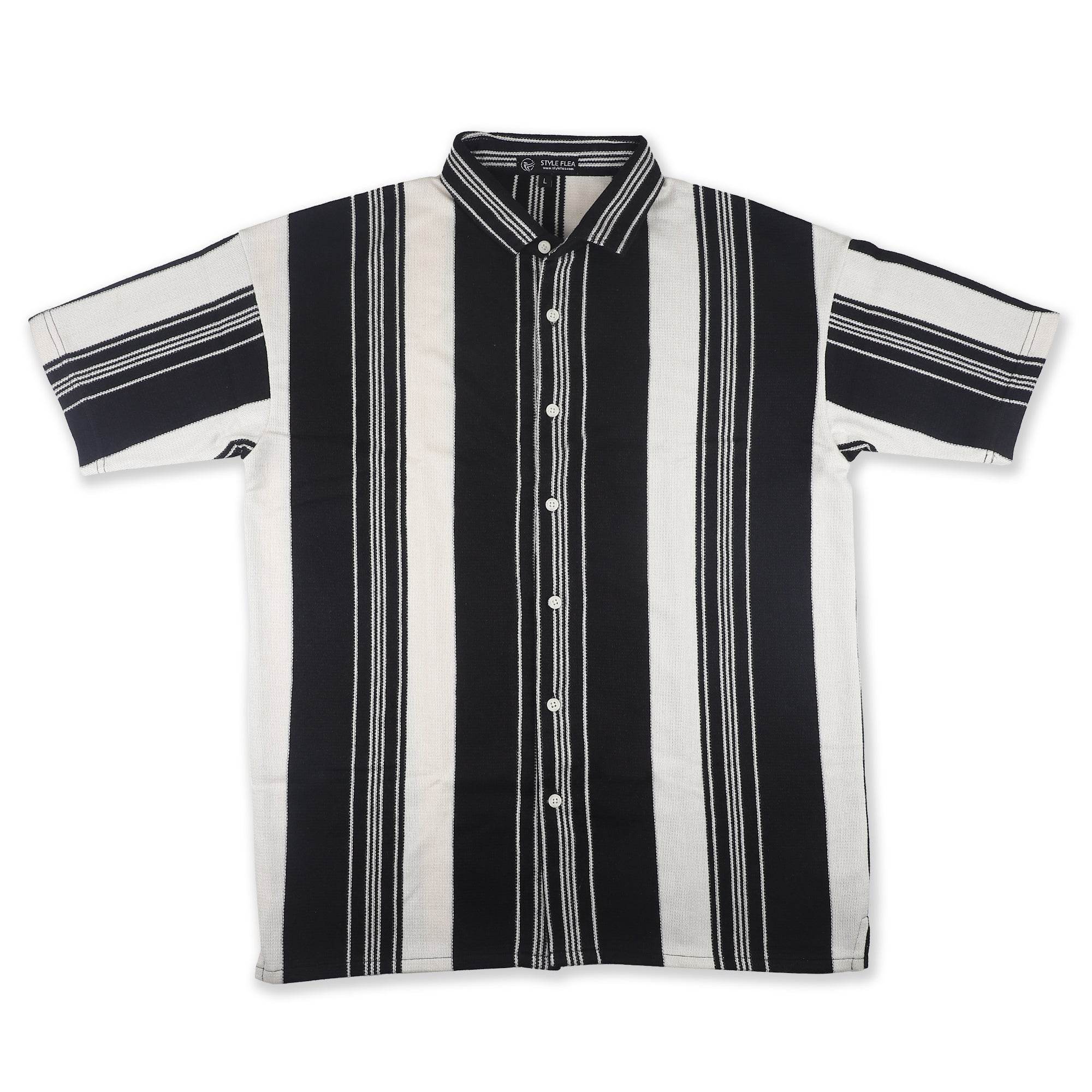 Black Urban Stripe Knit Shirt - styleflea