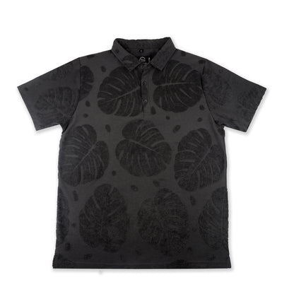 Charcoal  Leaf Pattern Polo