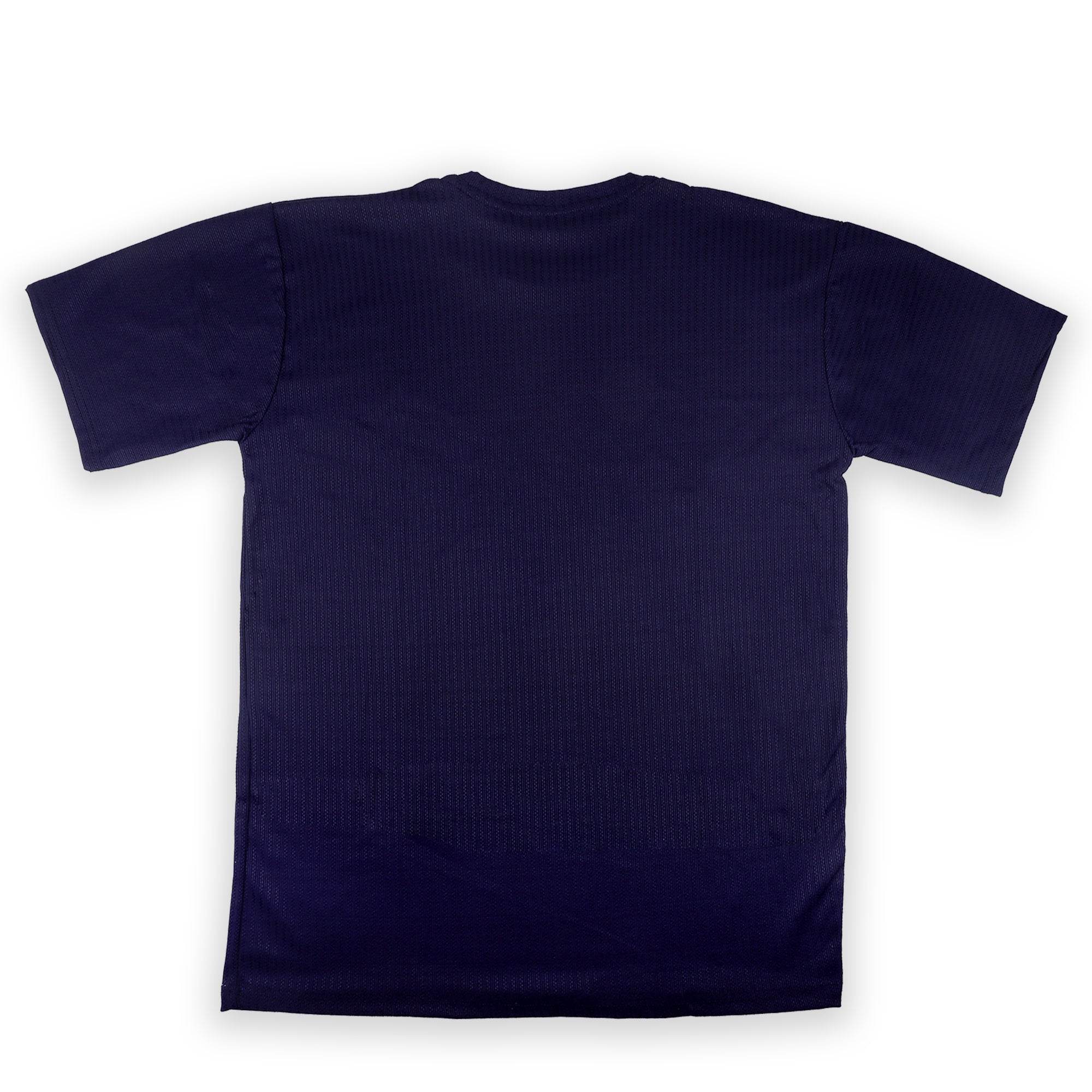 Dark Blue Ribbed T-Shirt – Ultra Stretch Edition - styleflea