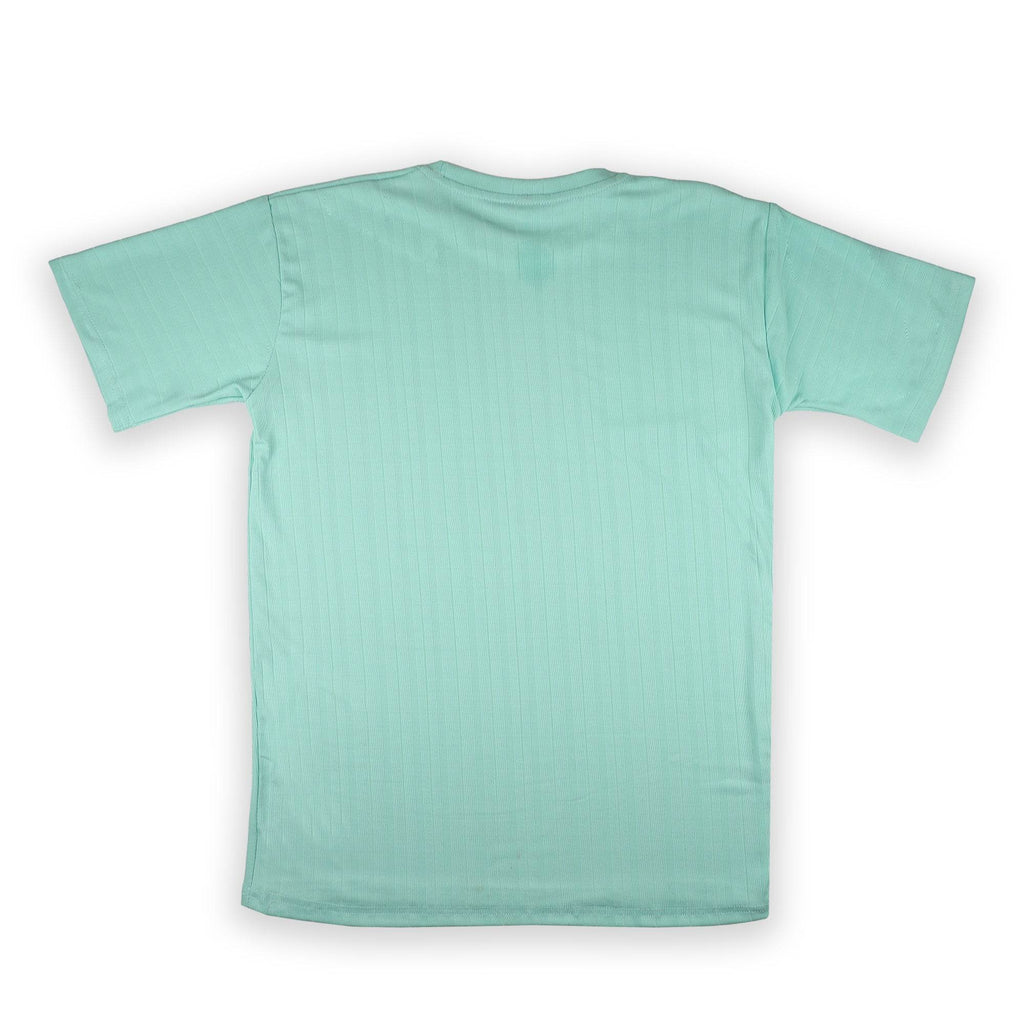 Cyan Ribbed Oversized T-Shirt - styleflea