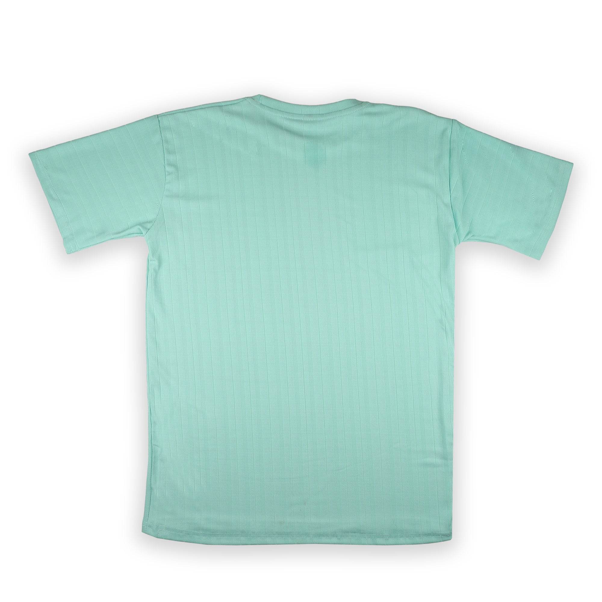 Cyan Ribbed Oversized T-Shirt - styleflea