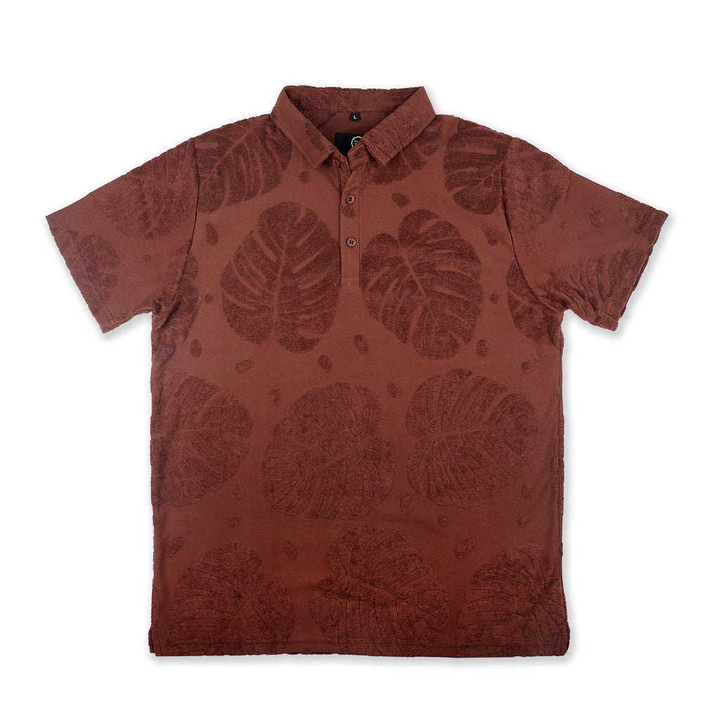 Maroon Textured Polo