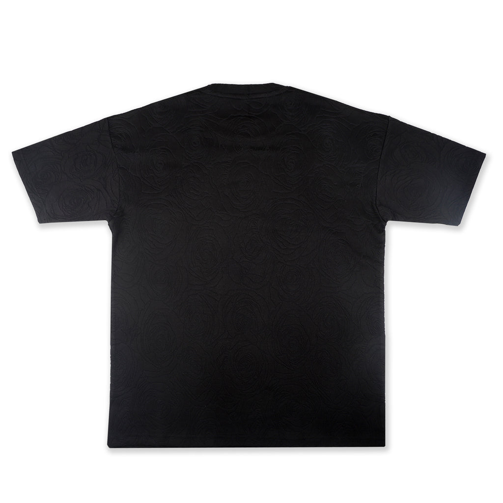 Navy Rose Embossed Oversized T-Shirt