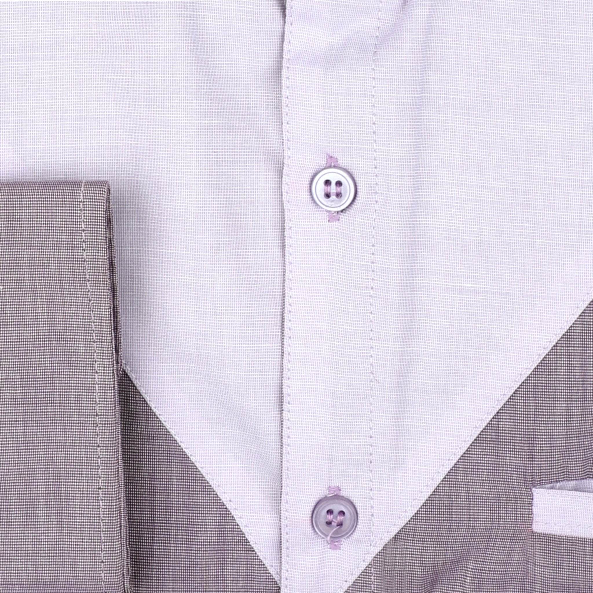 Men's White & Purple Cotton Shirt - styleflea