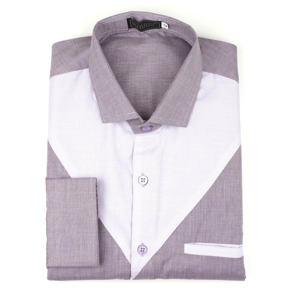 Men's White & Purple Cotton Shirt - styleflea