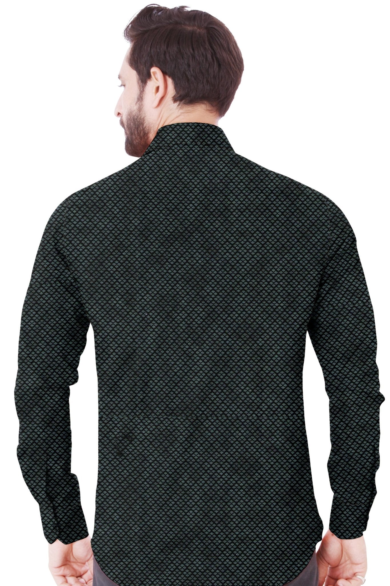Midnight Diamond Pattern Cotton Shirt