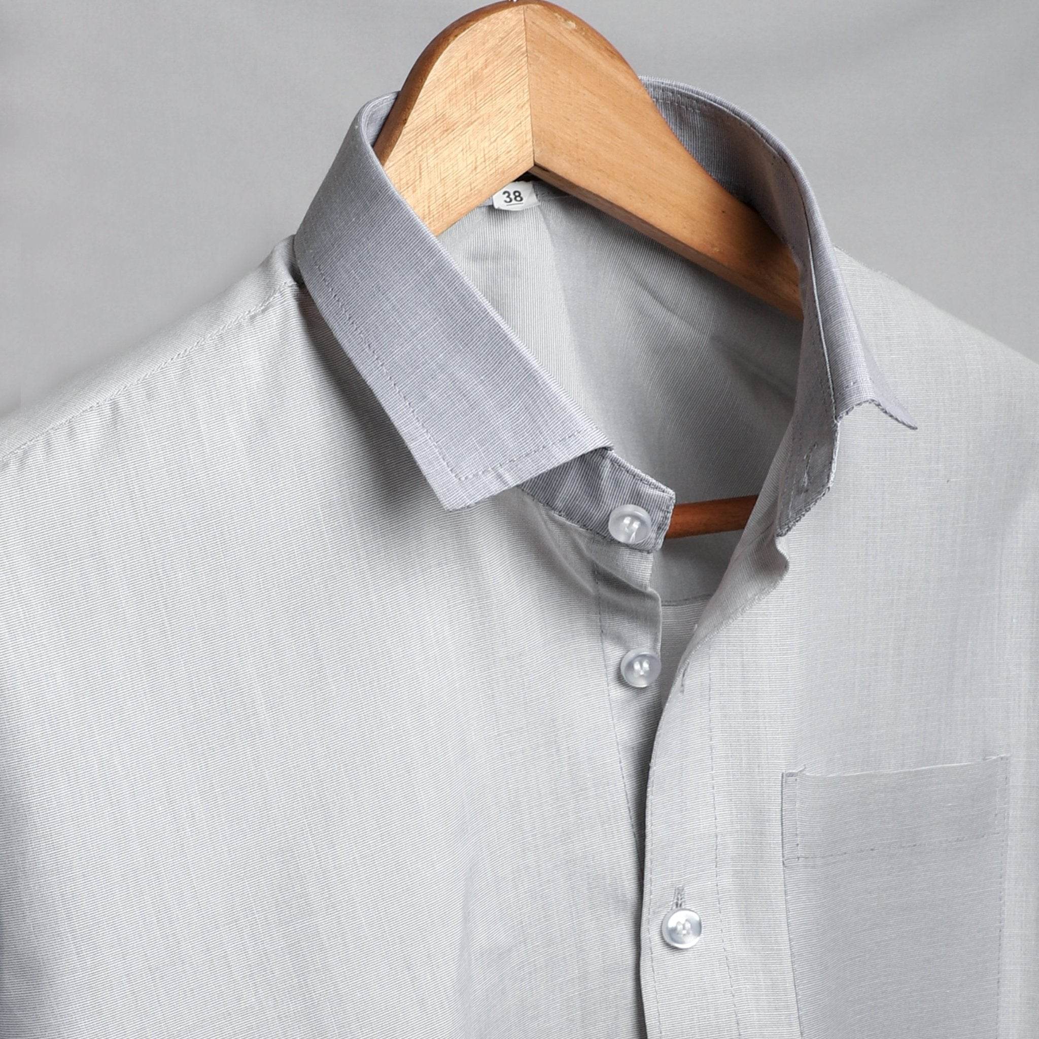 Minimalist Grey Cotton Shirt - styleflea