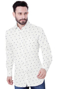Modern White Print Cotton Shirt - styleflea