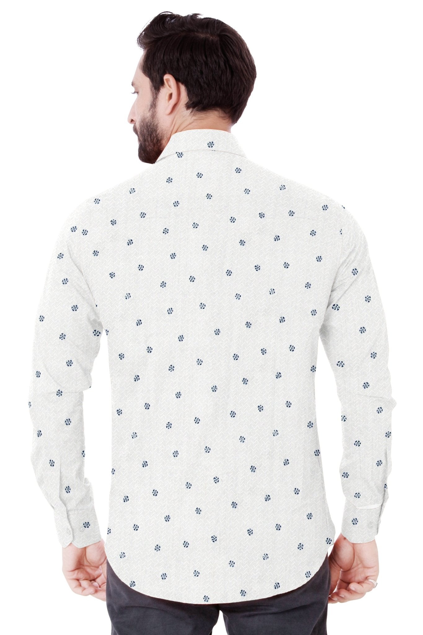 Modern White Print Cotton Shirt