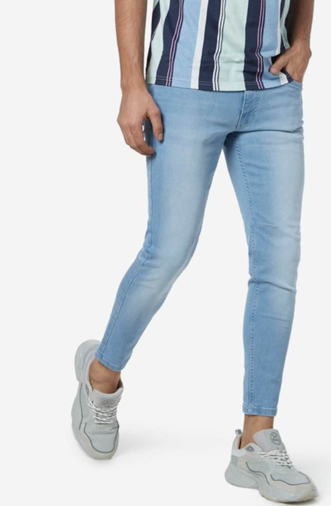 Light Blue Carrot Fit Jeans - styleflea