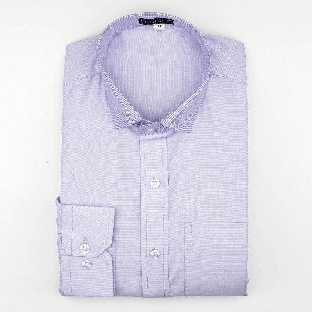 Purple Checkered Cotton Shirt - styleflea