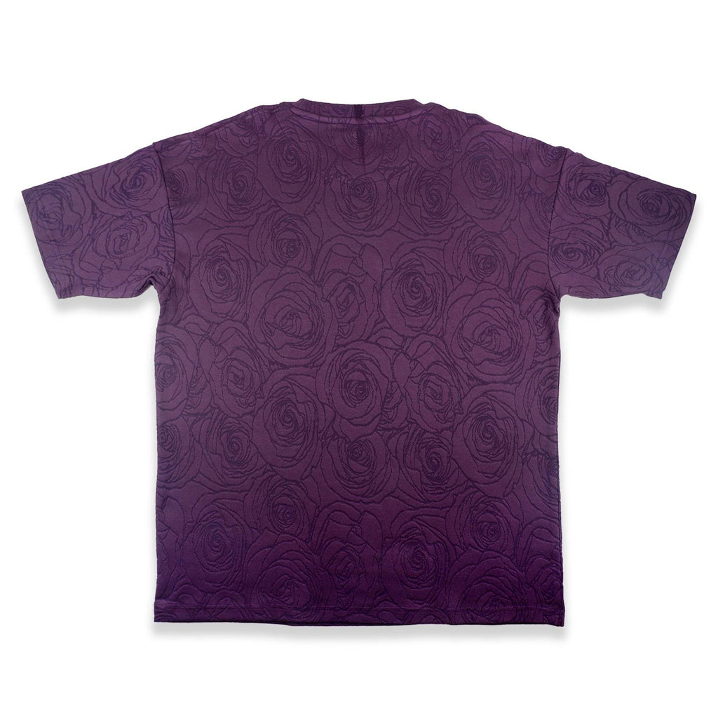 Rose Purple Embossed Drop Shoulder T-Shirt - styleflea