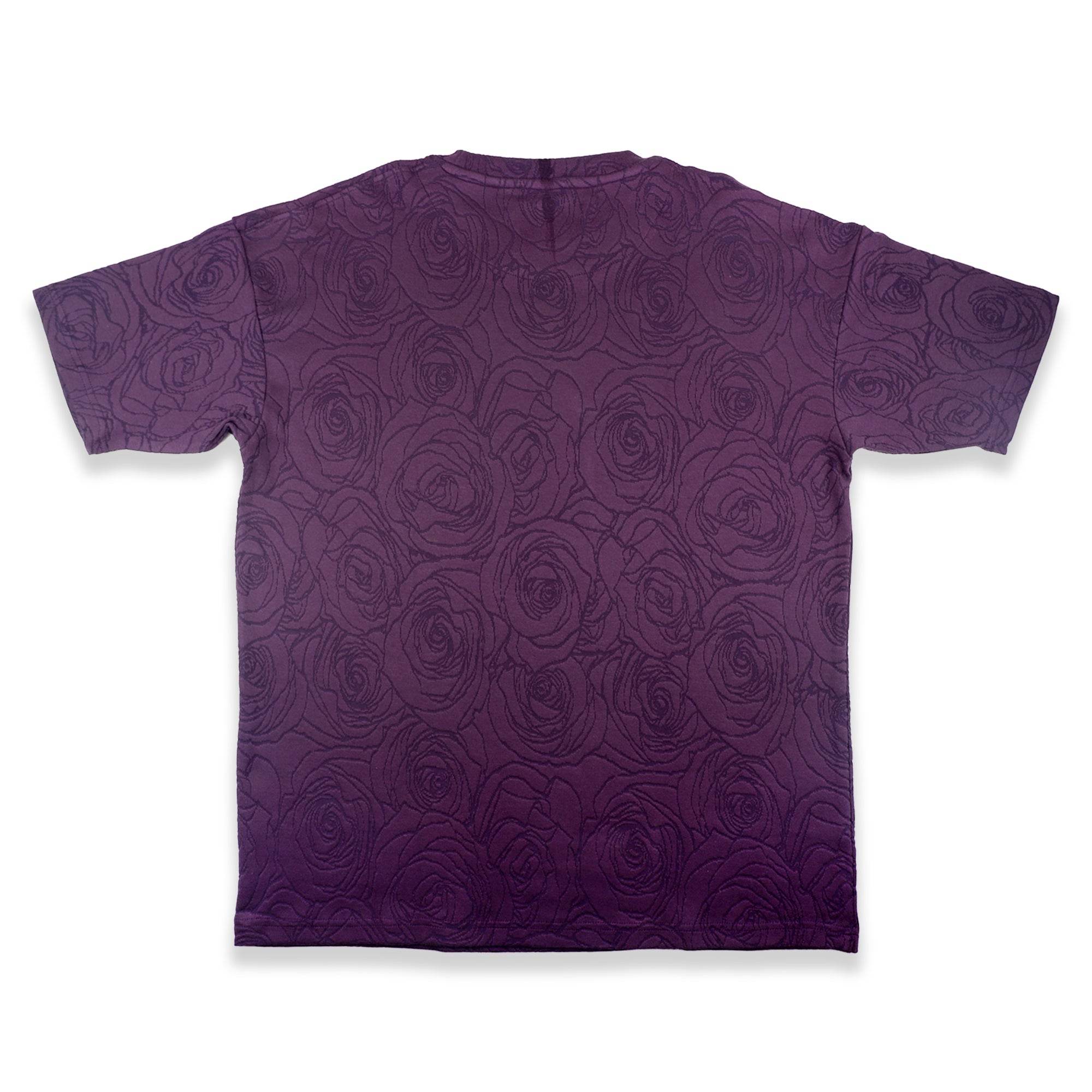 Rose Purple Embossed Drop Shoulder T-Shirt - styleflea