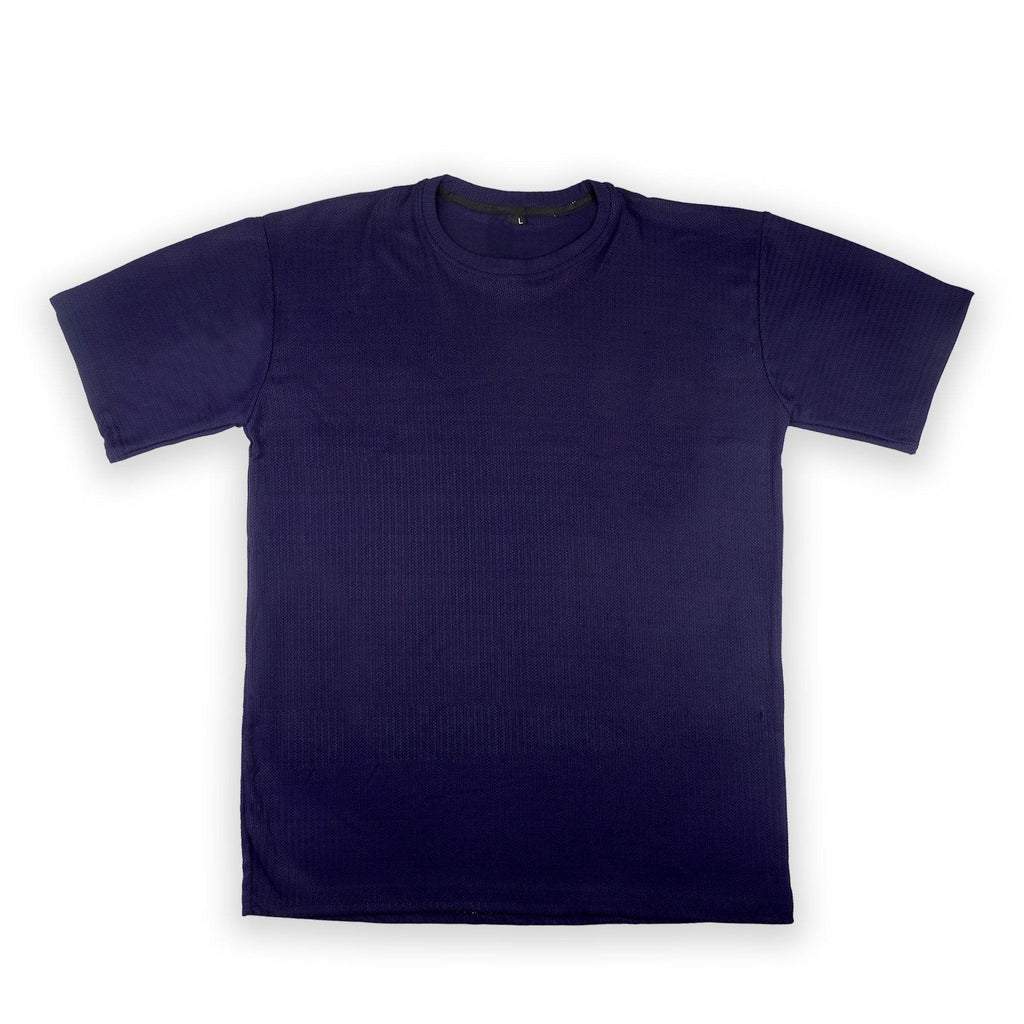 Dark Blue Ribbed T-Shirt – Ultra Stretch Edition - styleflea