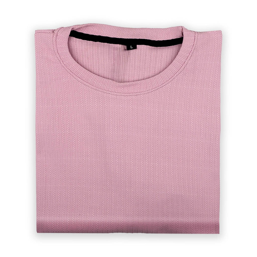Pink Ribbed T-Shirt - Ultra Stretch Edition - styleflea