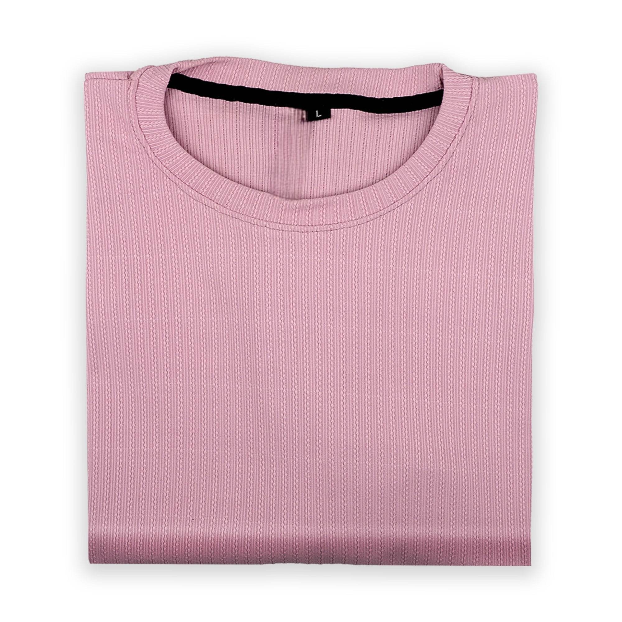 Pink Ribbed T-Shirt - Ultra Stretch Edition - styleflea