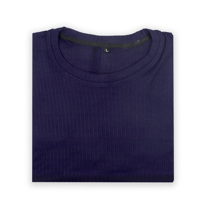 Dark Blue Ribbed T-Shirt – Ultra Stretch Edition