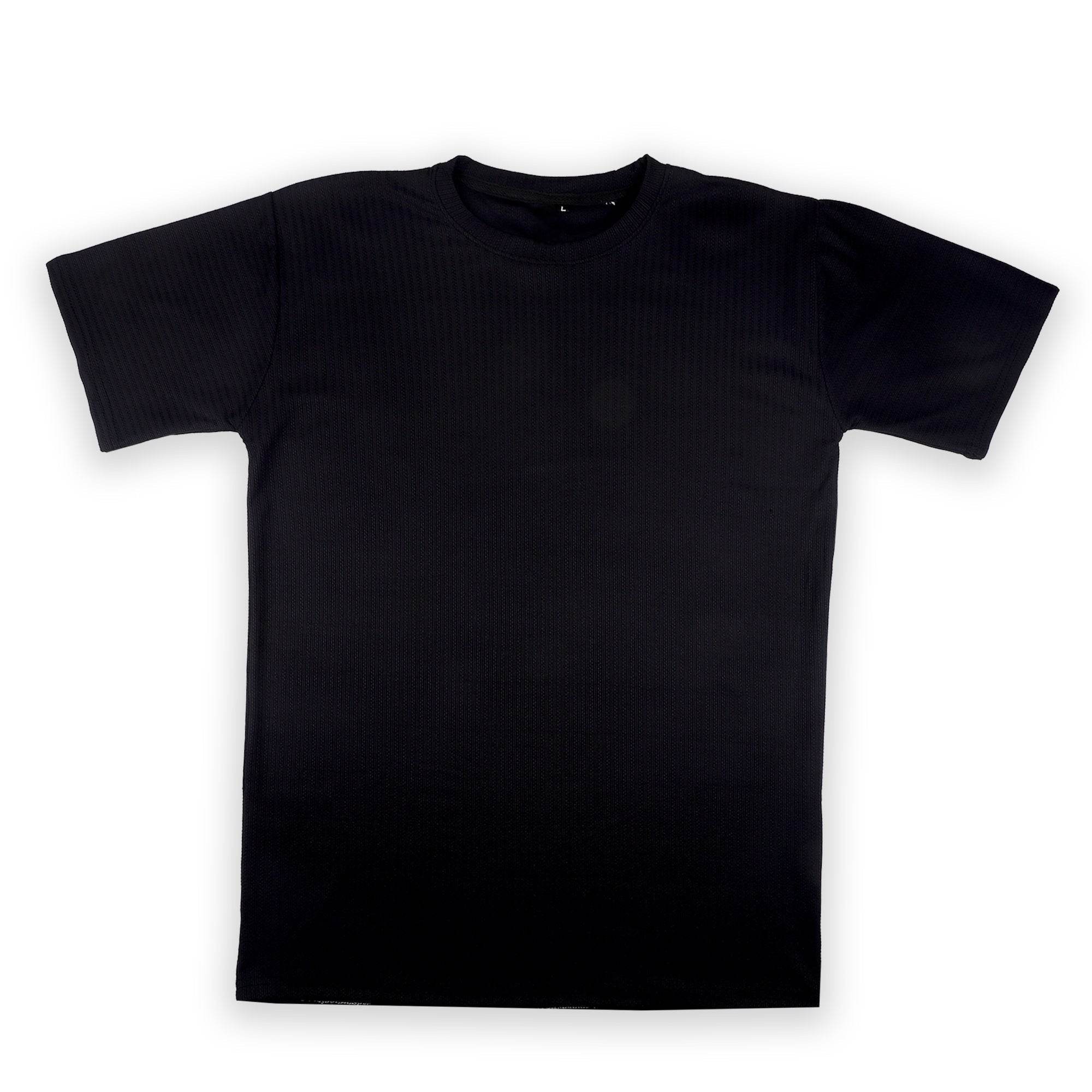 Black Ribbed T-Shirt - Ultra Stretch Edition - styleflea