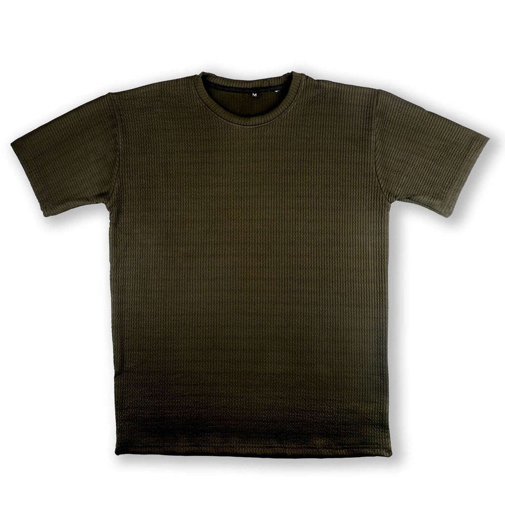 Olive Ribbed T-Shirt – Ultra Stretch Edition - styleflea