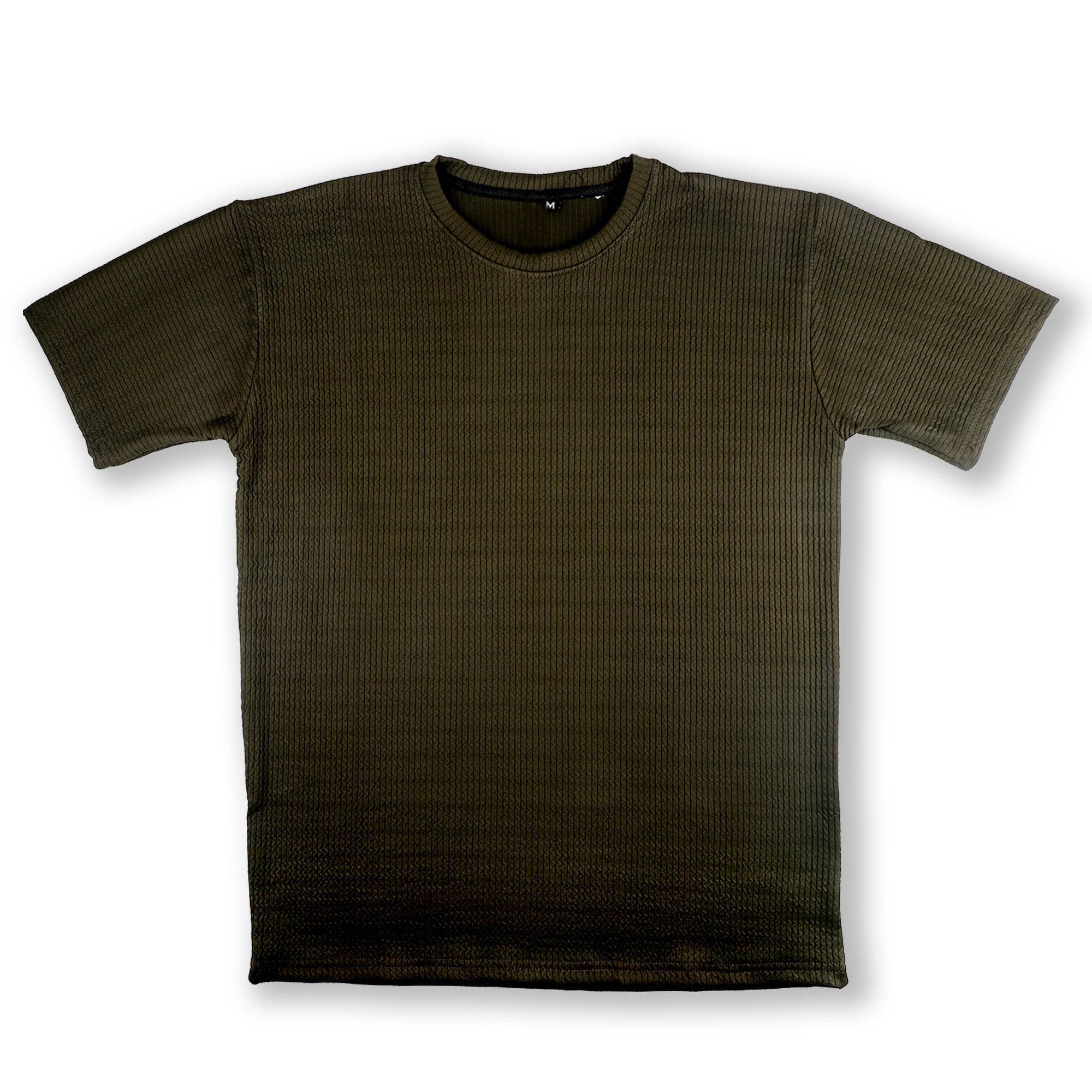 Olive Ribbed T-Shirt – Ultra Stretch Edition - styleflea