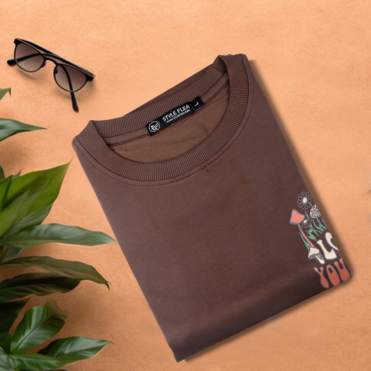 Love Yourself Drop Shoulder T-Shirt - Earthy Brown