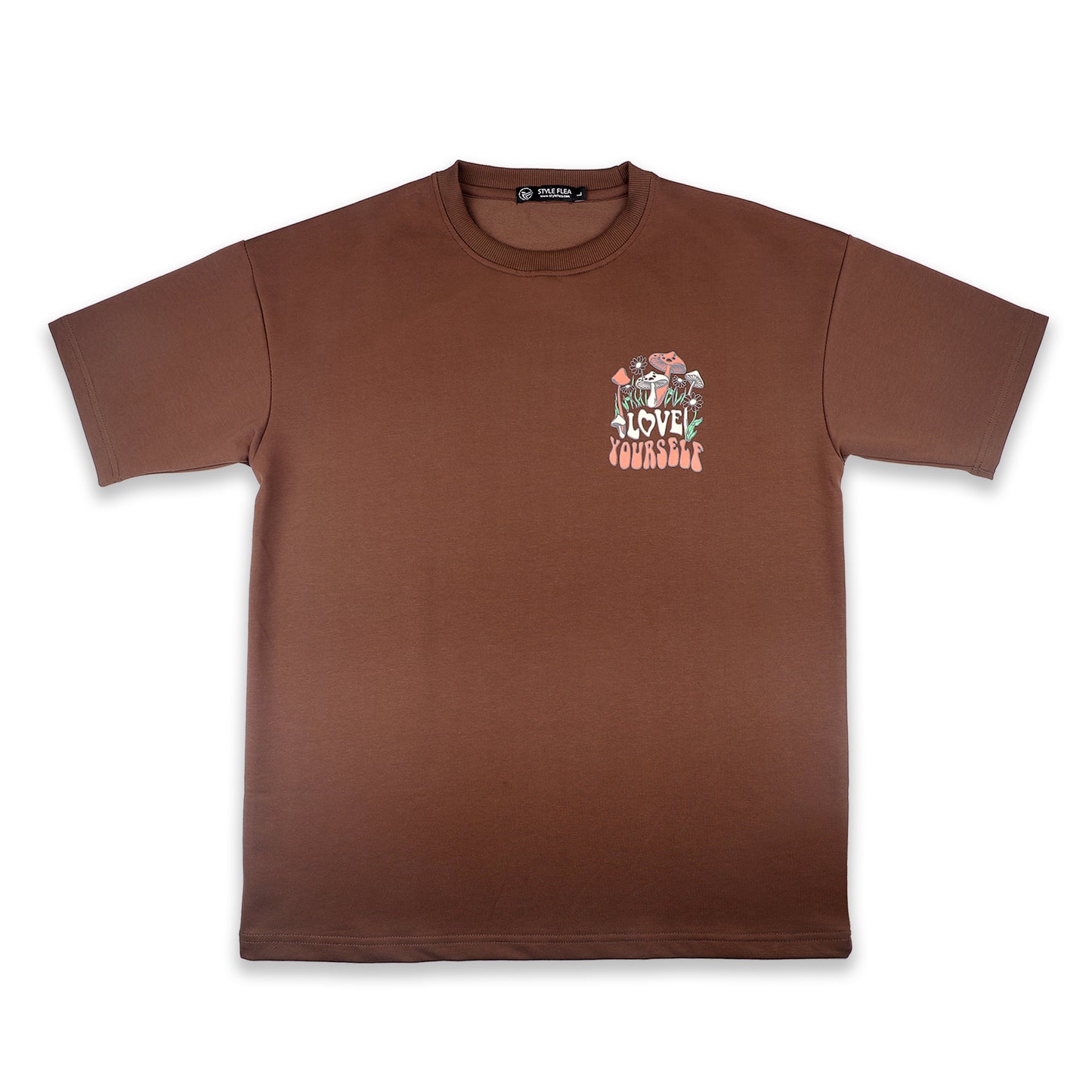 Love Yourself Drop Shoulder T-Shirt - Earthy Brown