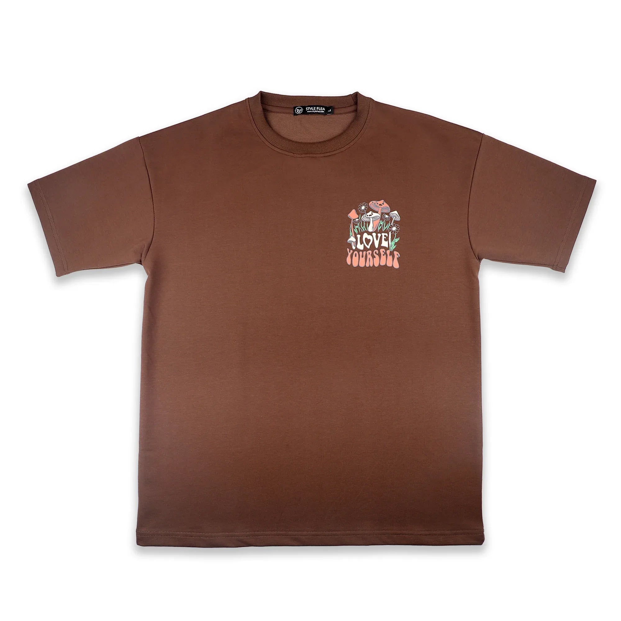 Love Yourself Earthy Brown Oversized T-Shirt